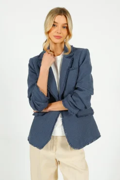 5A7 Boucle Khloe Blazer in Shadow