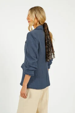 5A7 Boucle Khloe Blazer in Shadow