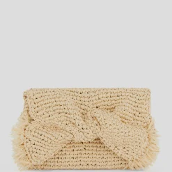 AH Bow Clutch in Natural Raffia
