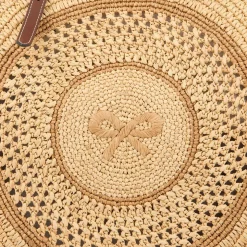 AH Round Bow Tote in Natural Raffia