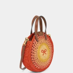 AH Small Round Bow Tote in Orange Multi