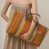 AH Striped Jute E/W Tote in Orange Multi
