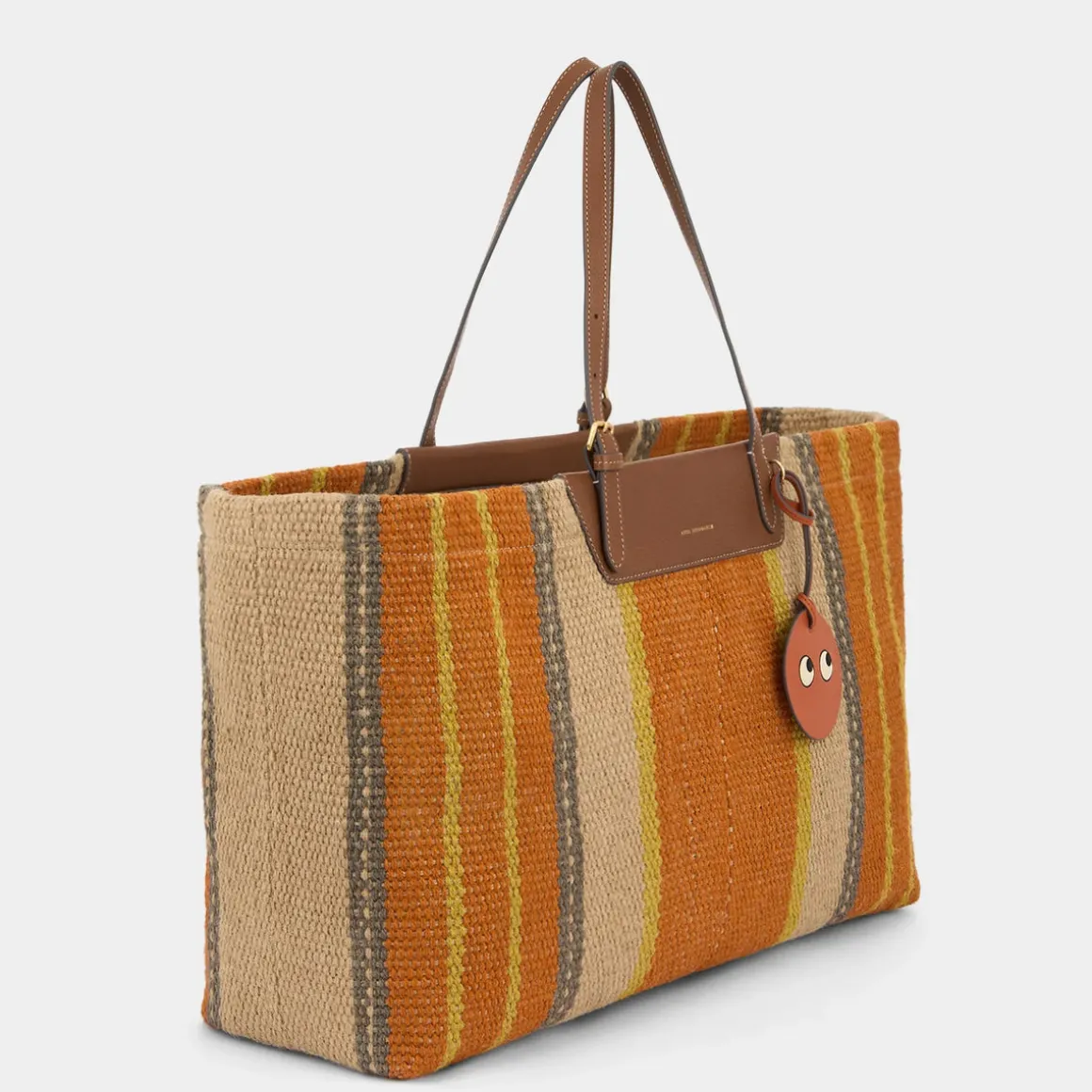 AH Striped Jute E/W Tote in Orange Multi