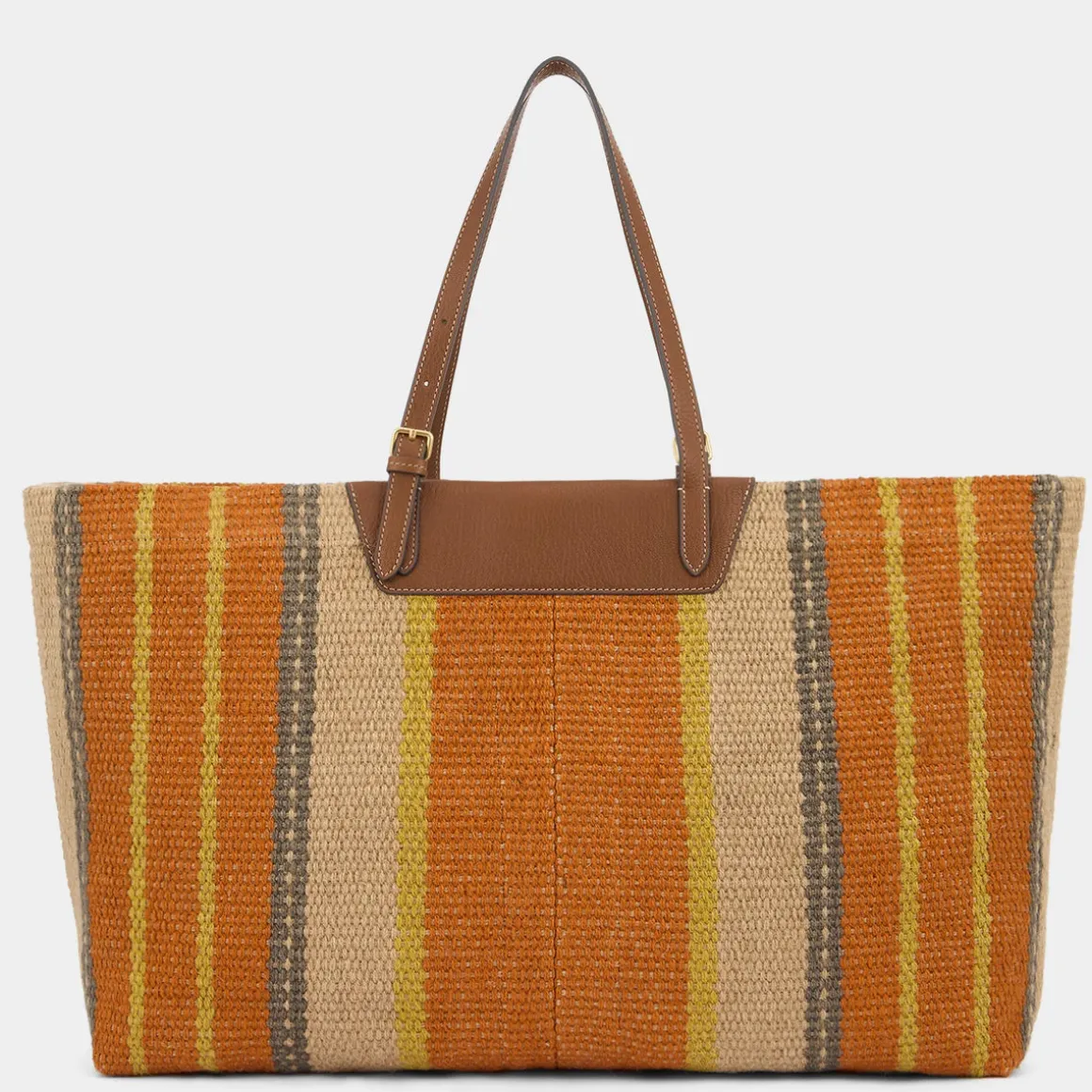AH Striped Jute E/W Tote in Orange Multi