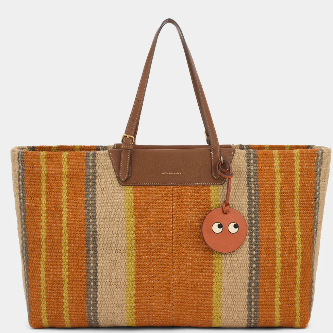 AH Striped Jute E/W Tote in Orange Multi