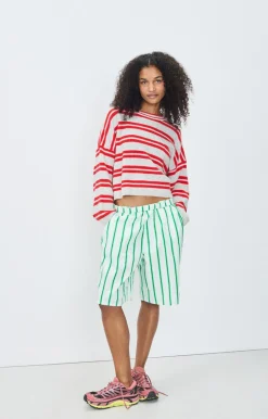 AV Raxow Stripe Knit in Grey, Strawberry