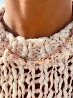 BON BON Mixed Spinel Necklace with Gold Hearts