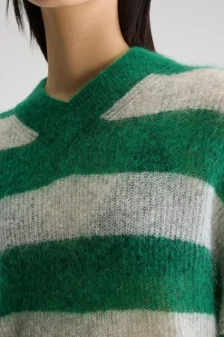 BR Arvy Knit in Green, Grey Stripe