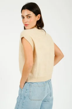 C-RUSH Brushed Palm Cardi in Almond