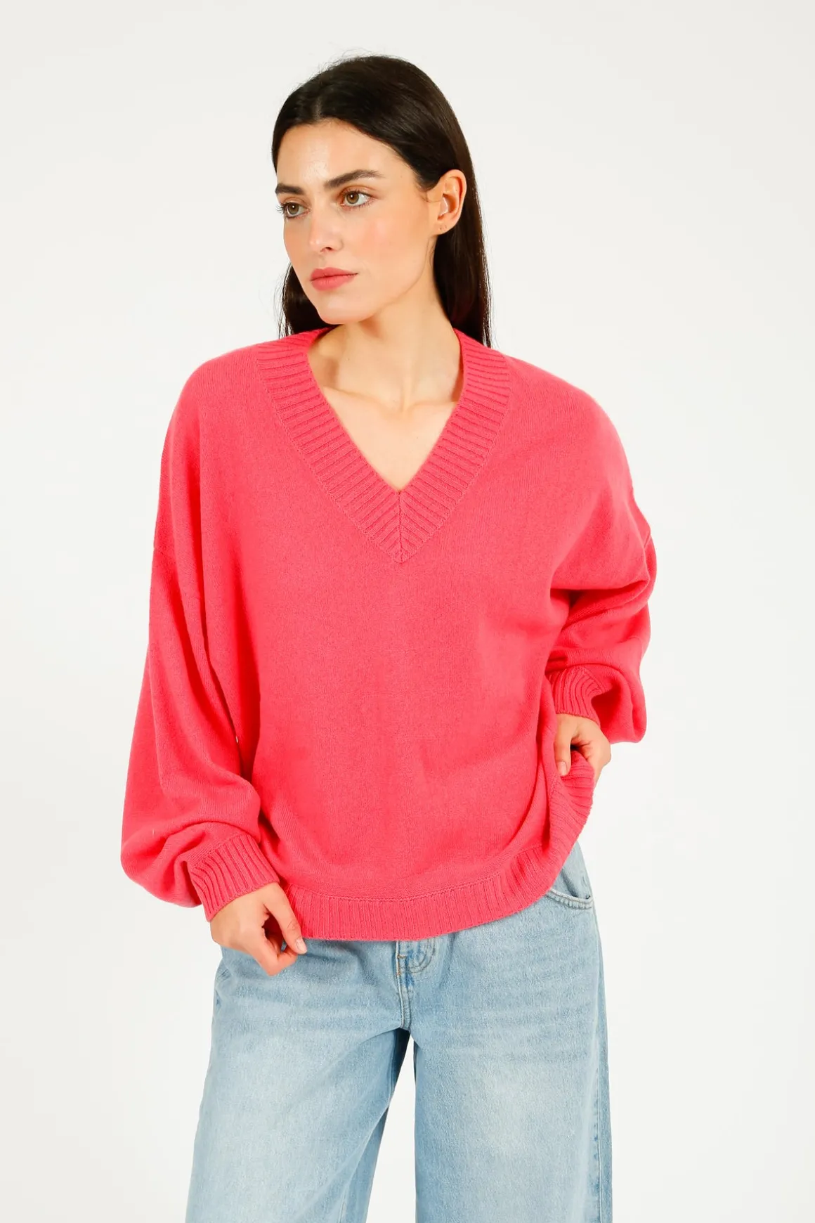 C-RUSH Sanita Oversized V in Rosebloom