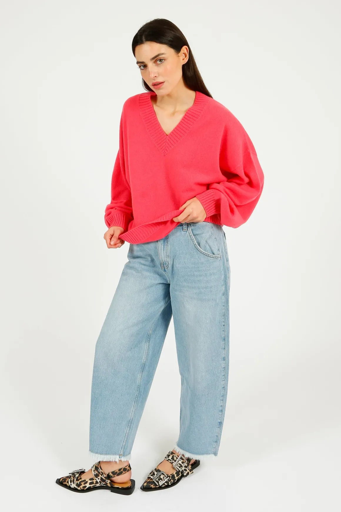 C-RUSH Sanita Oversized V in Rosebloom