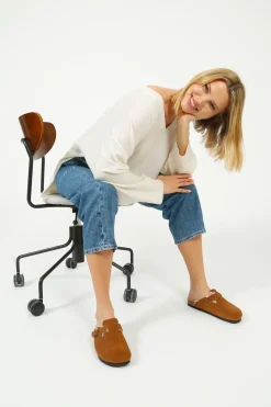 C-RUSH Simone Slouchy V in Organic White