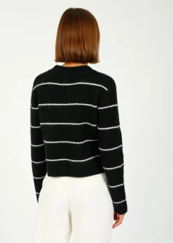 DAY Gaby Crop Stripe Knit in Black