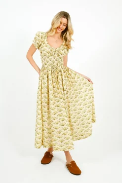 DOEN Ashlynn Dress in Citron Rosier Floral