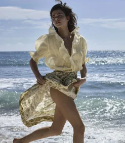 DOEN Marcie Skirt in Citron Rosier Floral