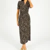 DVF Zoey Dress in Camo Leopard