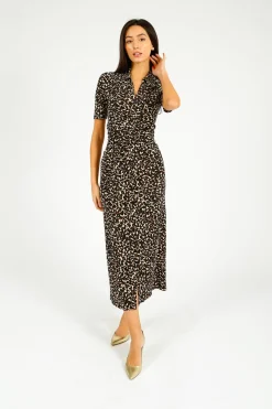 DVF Zoey Dress in Camo Leopard