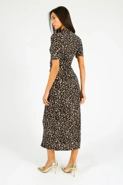 DVF Zoey Dress in Camo Leopard