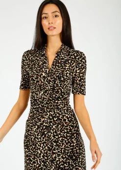 DVF Zoey Dress in Camo Leopard