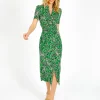 DVF Zoey Dress in Water Tiger Green