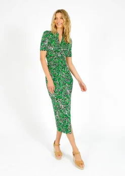 DVF Zoey Dress in Water Tiger Green