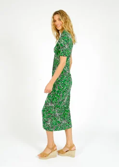 DVF Zoey Dress in Water Tiger Green