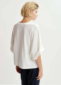 EA Hadio Embroidered Tee in Off White