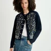 EA Halter Sequin Cardigan in Night Shade