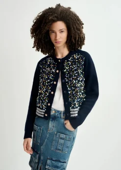EA Halter Sequin Cardigan in Night Shade