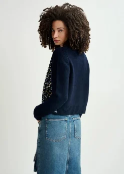 EA Halter Sequin Cardigan in Night Shade