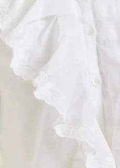 EA Hamadeus Ruffle Detail Shirt in White