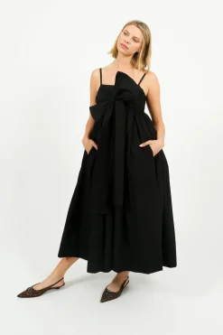 EP DR3209 Tie Front Dress in Black