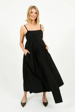 EP DR3209 Tie Front Dress in Black