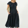 EP DR3405 Wide Shoulder Dress in Navy