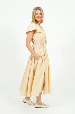 EP DR3405 Wide Shoulder Dress in Butter