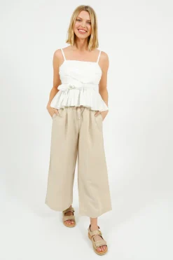 EP PT1903 Drawstring Waist Trousers in Beige