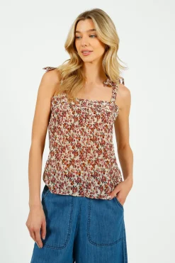 Eu0026I Bou Tie Cami in Pink Forget Me Not