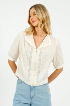 Eu0026I Brunelle Blouse in Ecru