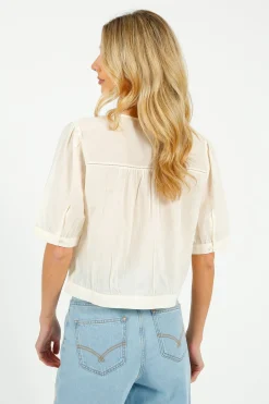 Eu0026I Brunelle Blouse in Ecru