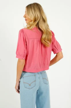 Eu0026I Brunelle Blouse in Raspberry