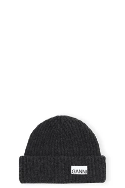 GANNI A5118 Rib Kit Beanie in Phantom