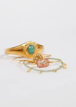 HANKA Osiris Bangle in Raw Emerald