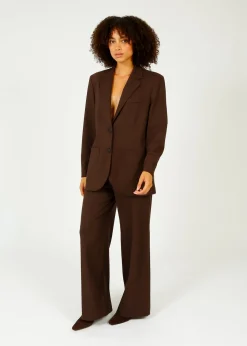 HW Palazzo Trousers in Dark Brown