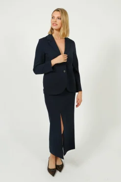 HW Seersucker Coolmax Skirt in Dark Blue