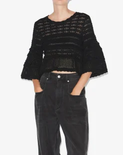 IM Azelia Openwork Top in Black