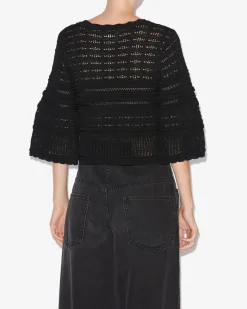 IM Azelia Openwork Top in Black