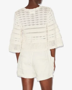 IM Azelia Openwork Top in Ecru