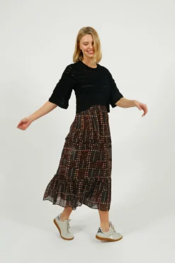 IM Azelia Openwork Top in Black