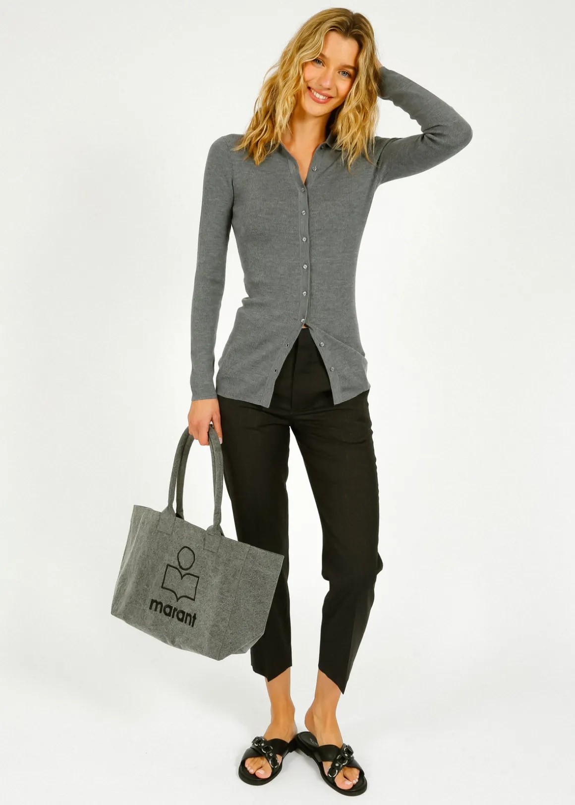IM Elvira Slim Knit in Medium Grey