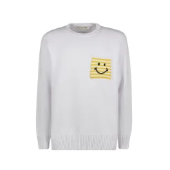 JS Pocket Striped Crew in White